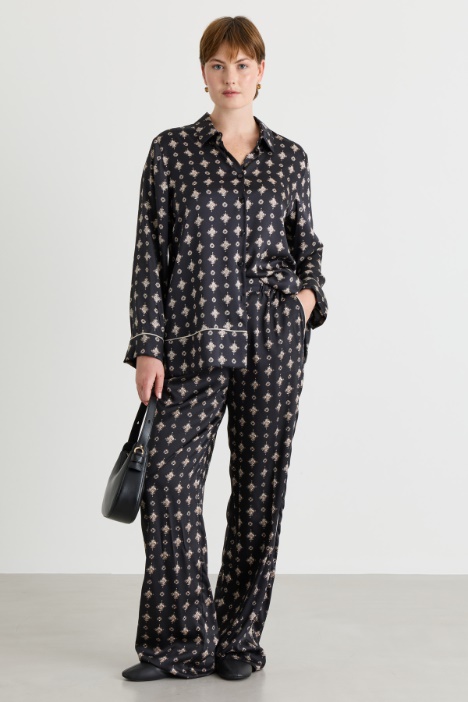 Printed twill trousers - Intrend