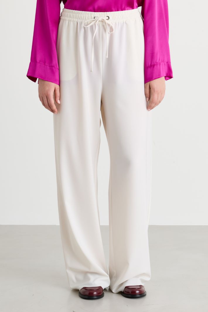 Cady Drawstring Trousers - WHITE - Intrend - 2
