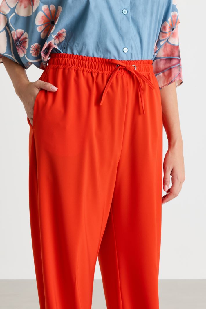 Cady Drawstring Trousers - RED - Intrend - 3