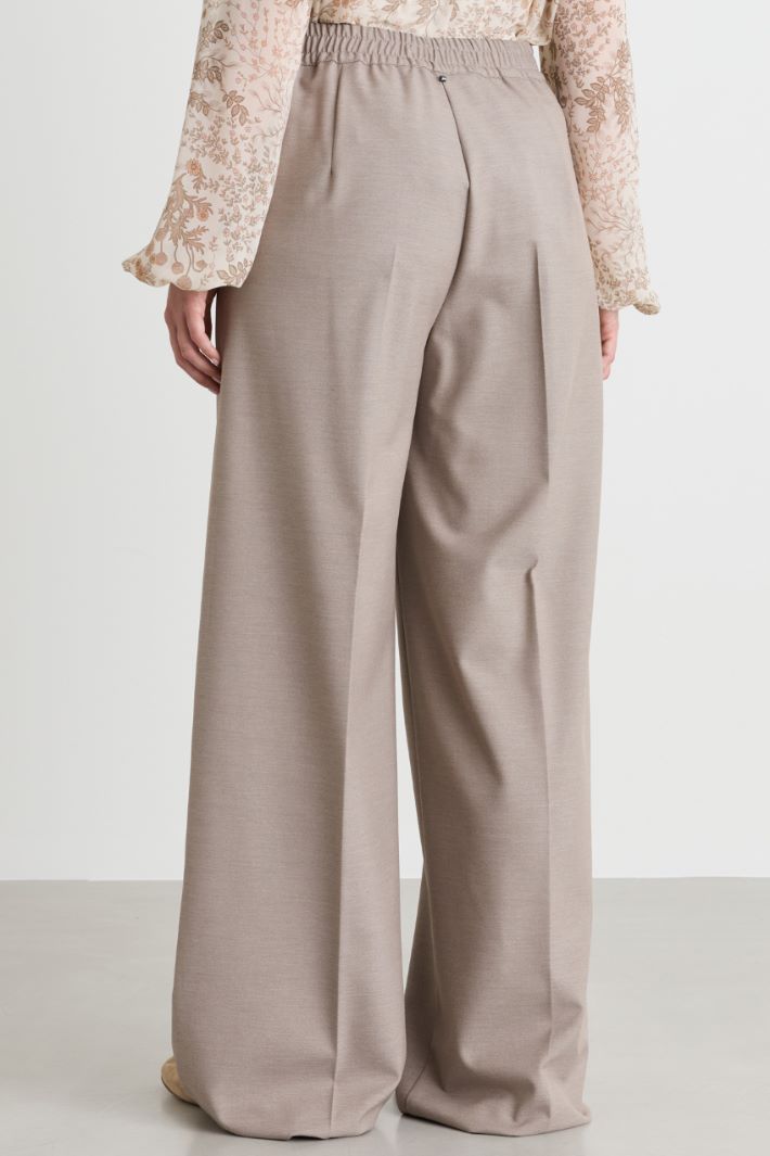 Viscose Twill Joggers - BEIGE - Intrend - 4