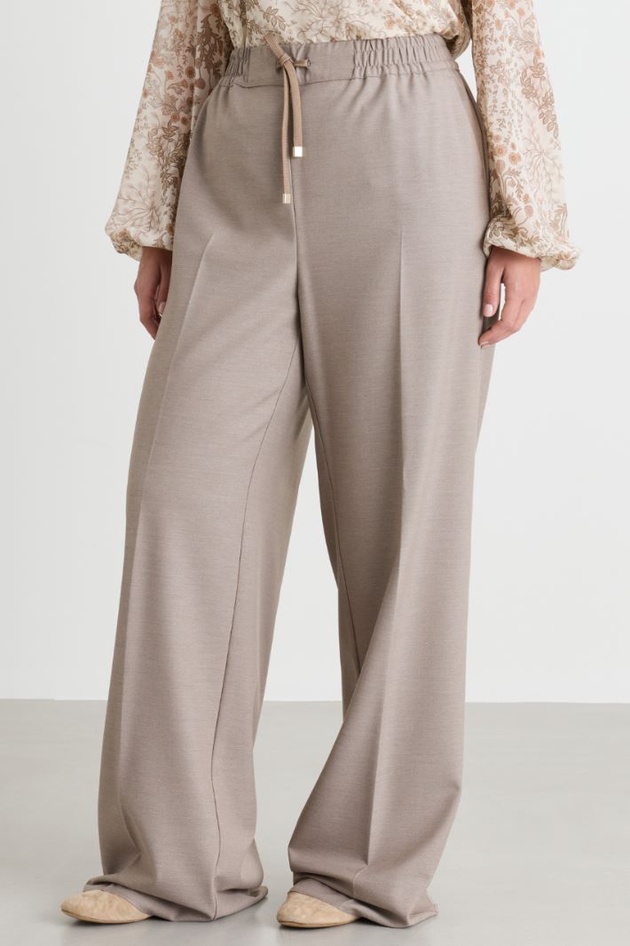 Viscose Twill Joggers - BEIGE - Intrend - 2