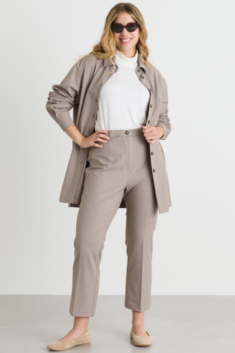 Cropped twill trousers - Intrend