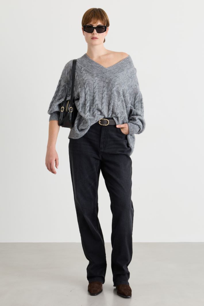 Distressed jeans - BLACK - Intrend