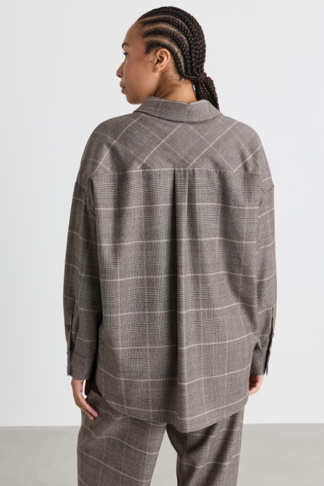 Casacca in flanella di lana stretch