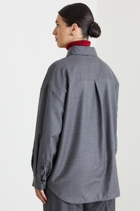 Casacca in flanella di lana stretch