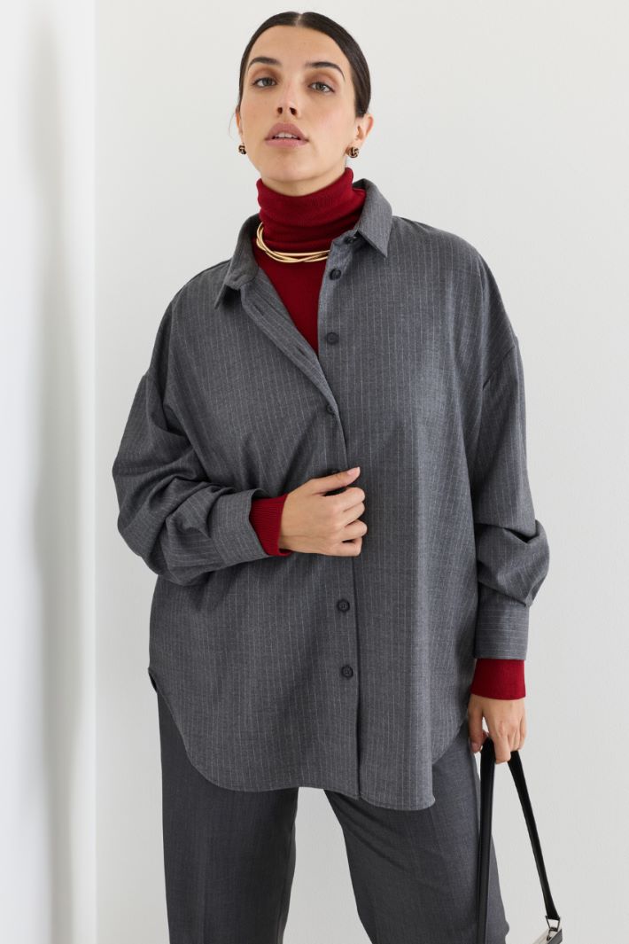 Casacca in flanella - GRIGIO BIANCO - Intrend - 2