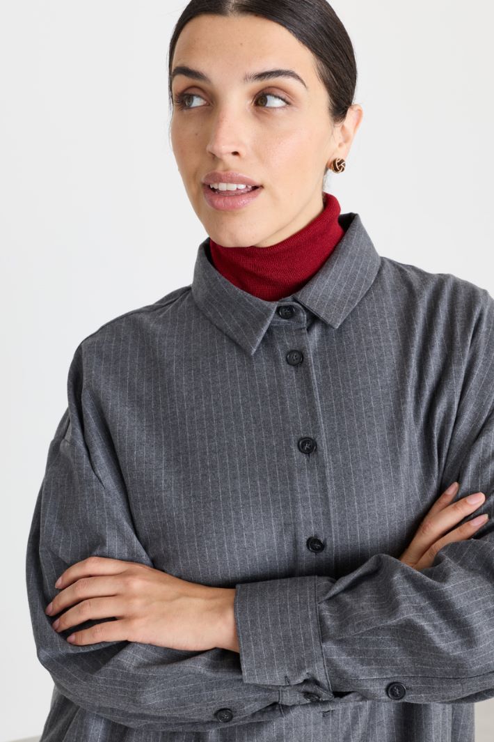 Casacca in flanella - GRIGIO BIANCO - Intrend - 3