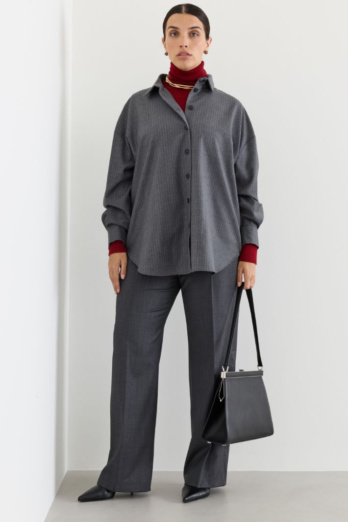 Casacca in flanella - GRIGIO BIANCO - Intrend