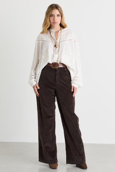 Casacca in crepe con ricami - Intrend