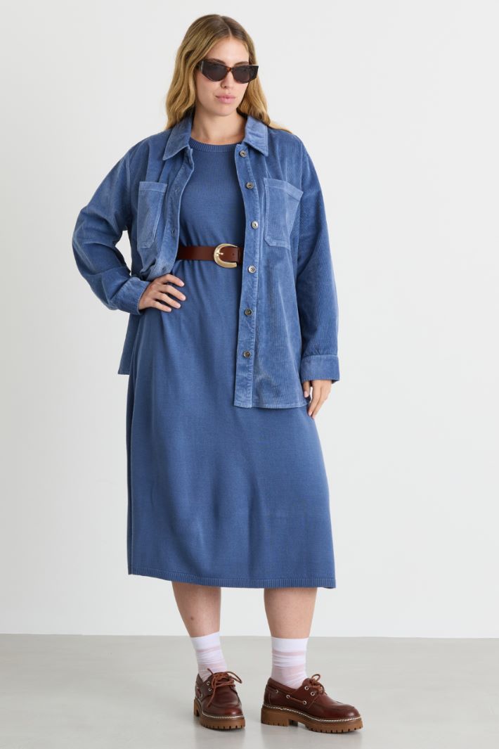 Casacca in velluto - AZZURRO - Intrend