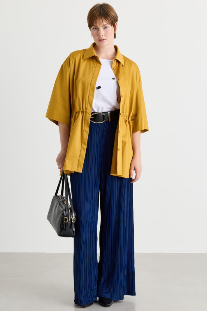 Casacca in raso con coulisse regolabile - GIALLO - Intrend
