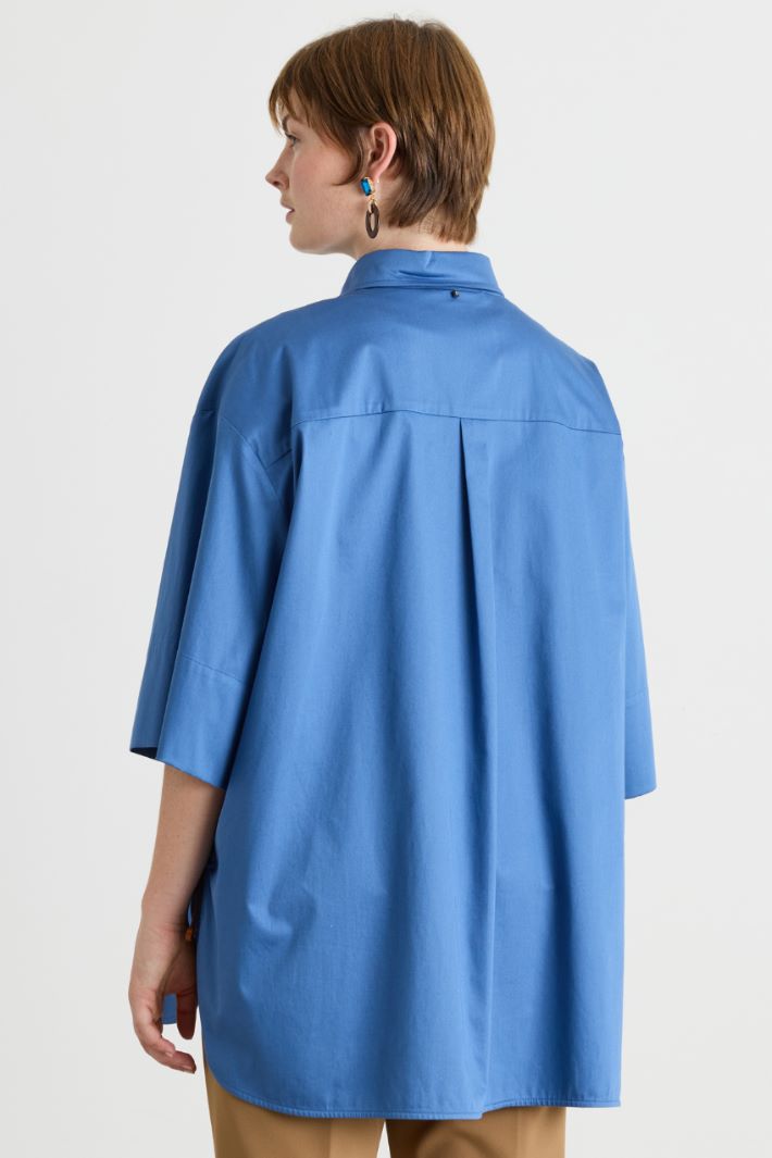 Casacca in raso con coulisse regolabile - AZZURRO - Intrend - 4