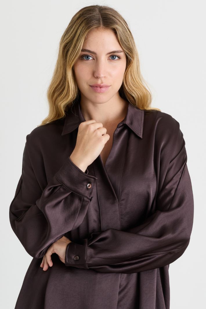 Casacca in raso - MARRONE - Intrend - 3
