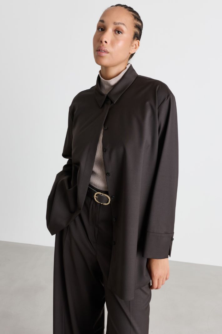 Casacca con bottoni nascosti - MARRONE - Intrend - 2
