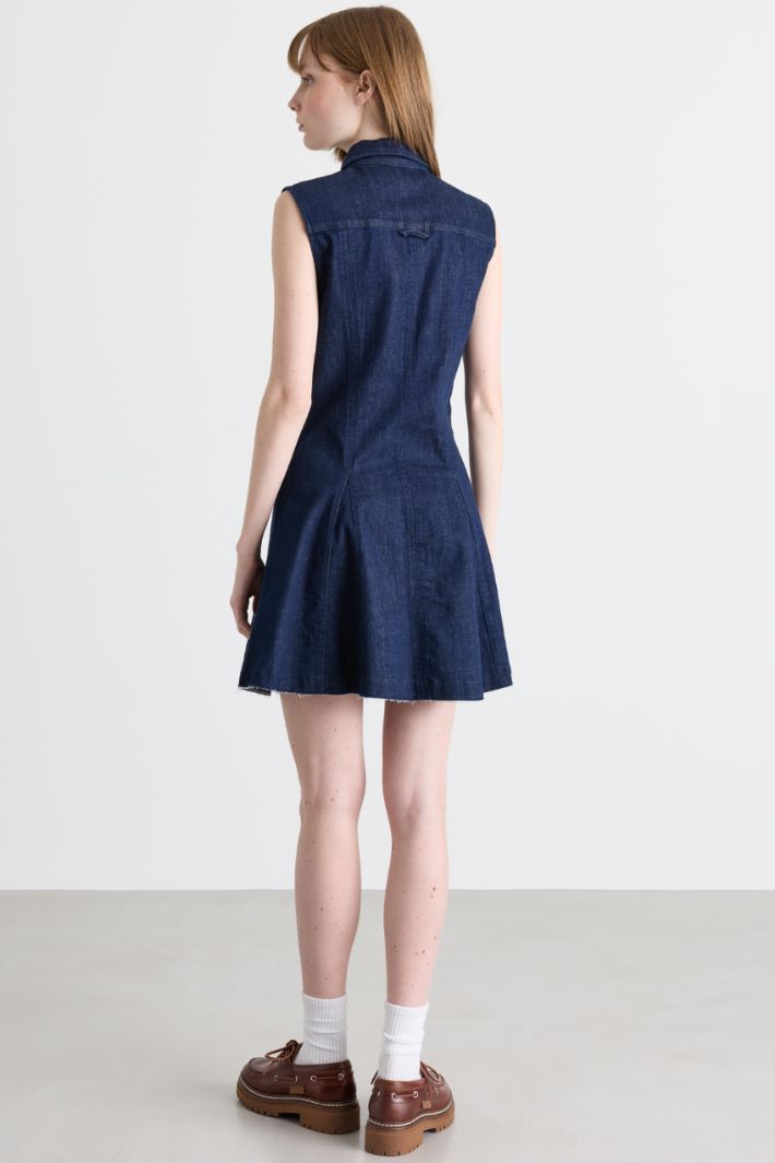 Fit-and-flare shirt dress - BLUE - Intrend - 4