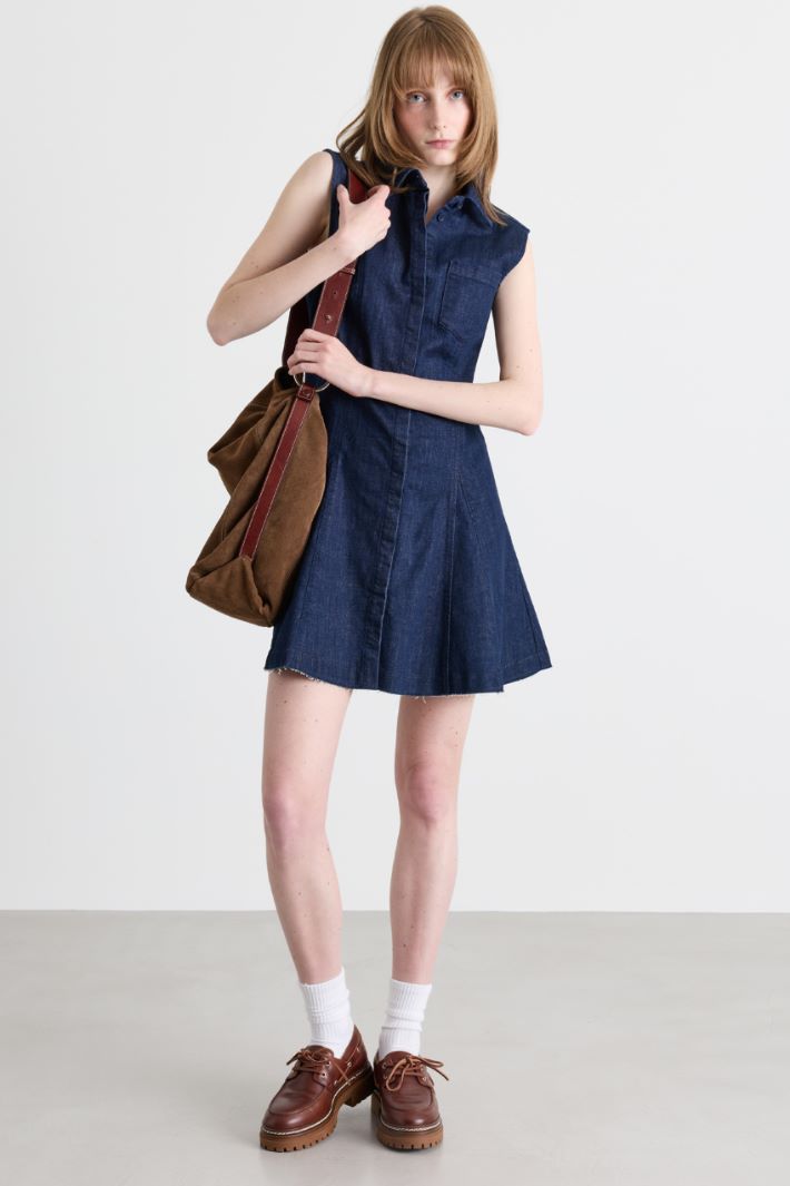 Fit-and-flare shirt dress - BLUE - Intrend - 2