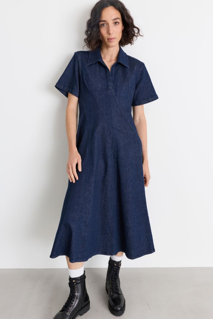 Panelled shirt dress - BLUE - Intrend - 2