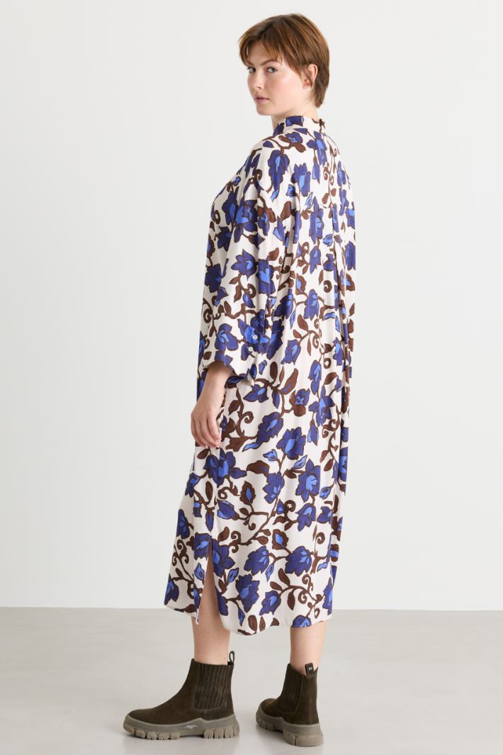 Twill shirt dress - WHITE BLUE - Intrend - 4