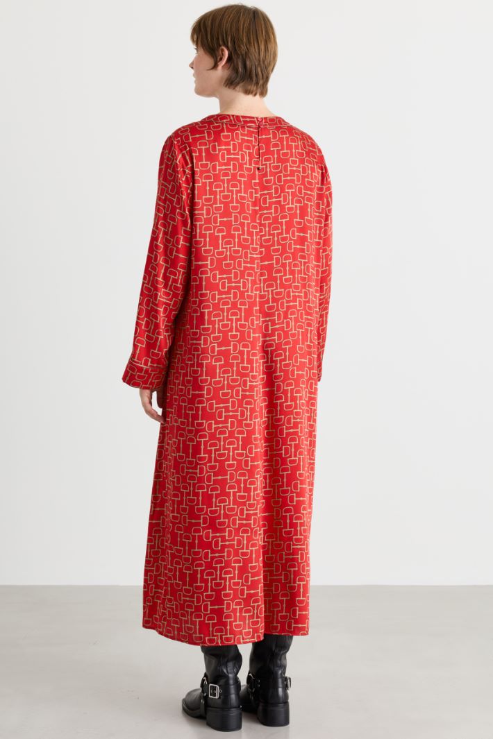 A-line twill dress - RED - Intrend - 4