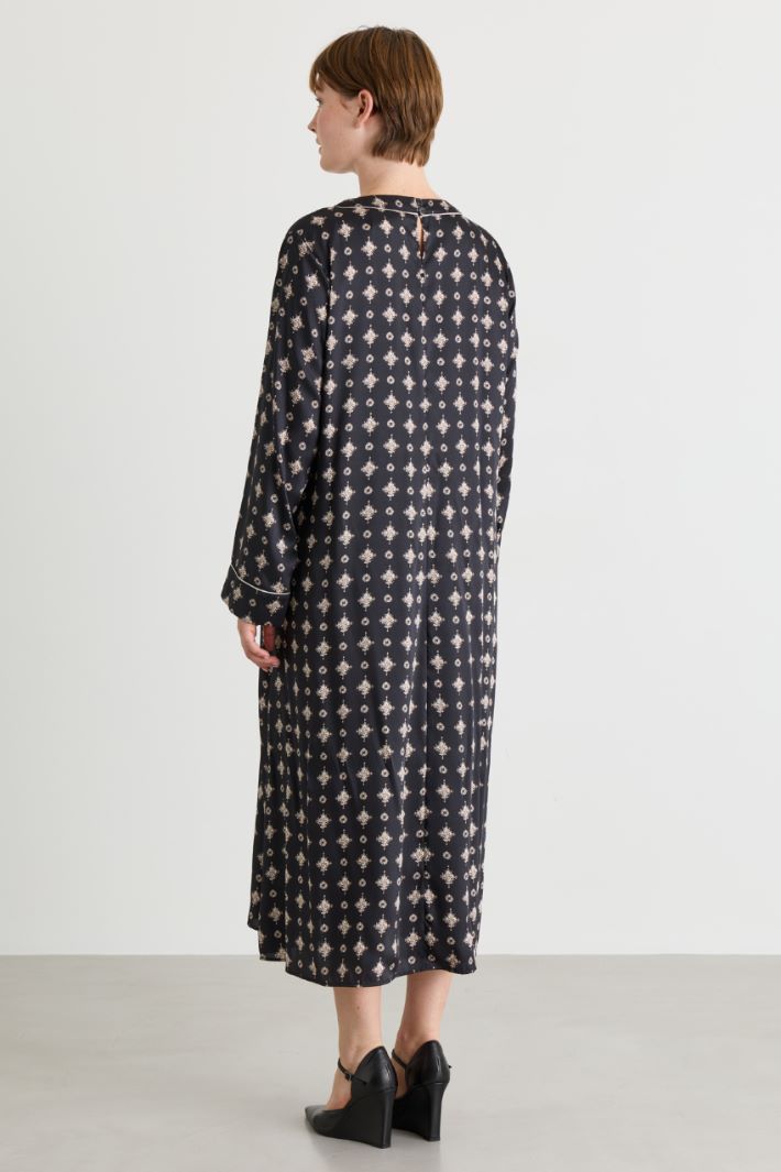 A-line twill dress - BLACK - Intrend - 4