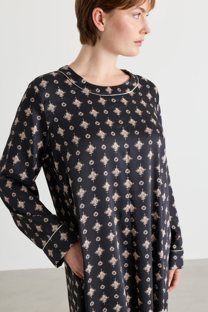 A-line twill dress - BLACK - Intrend - 3
