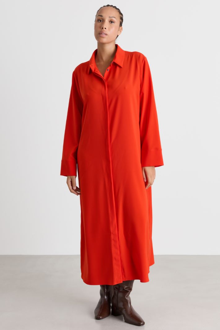 Cady shirt dress - RED - Intrend