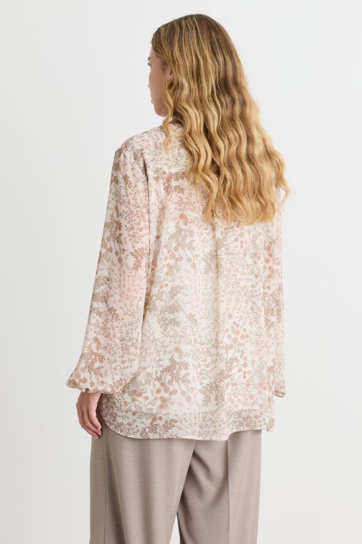 Printed georgette blouse - WHITE BEIGE - Intrend - 4