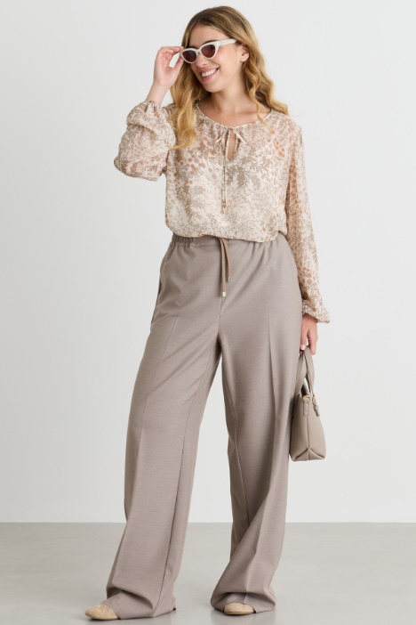 Blusa de georgette estampada - Intrend