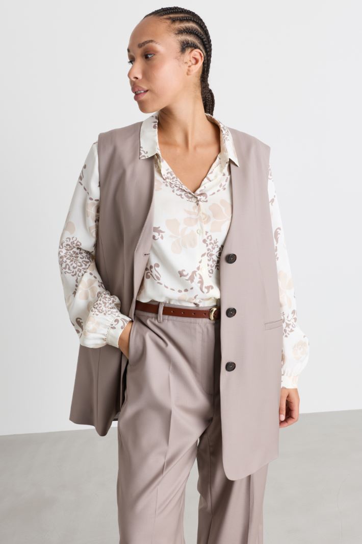 Gabardine waistcoat - GREY - Intrend - 2