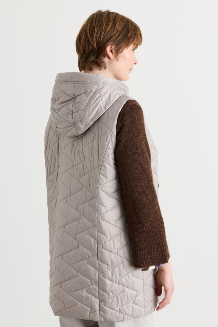 Gilet in water-repellent technical canvas - GREY - Intrend - 4