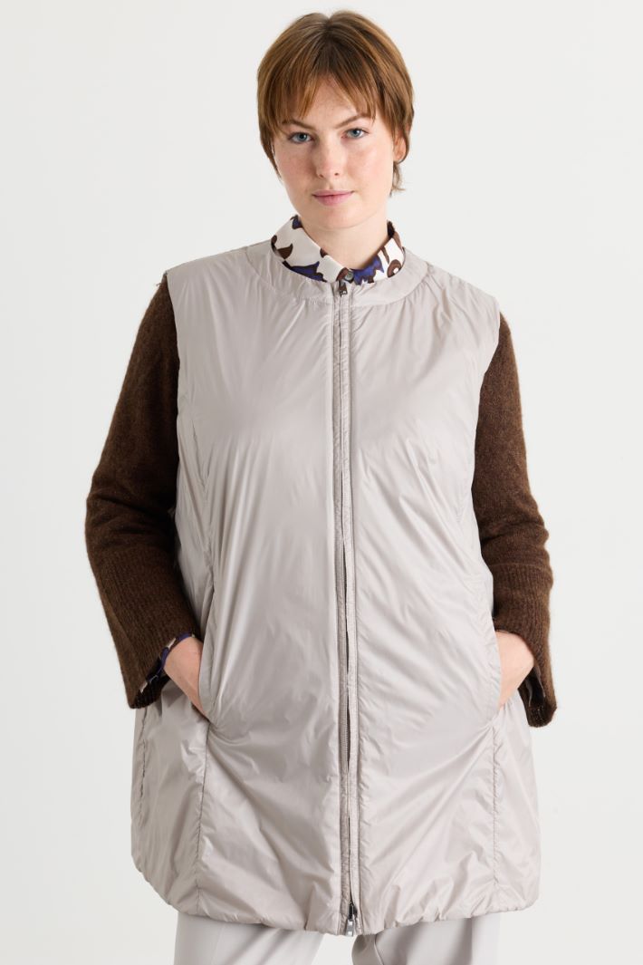 Gilet in water-repellent technical canvas - GREY - Intrend - 3