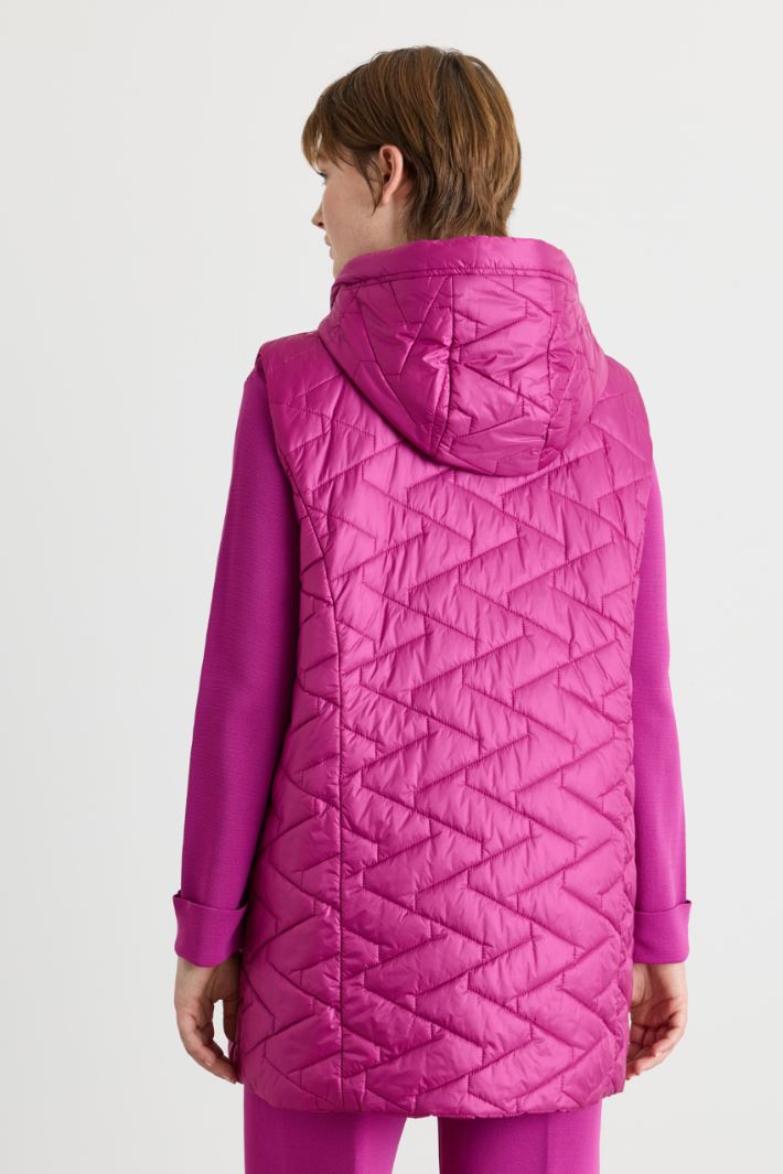 Gilet in water-repellent technical canvas - FUCHSIA - Intrend - 4