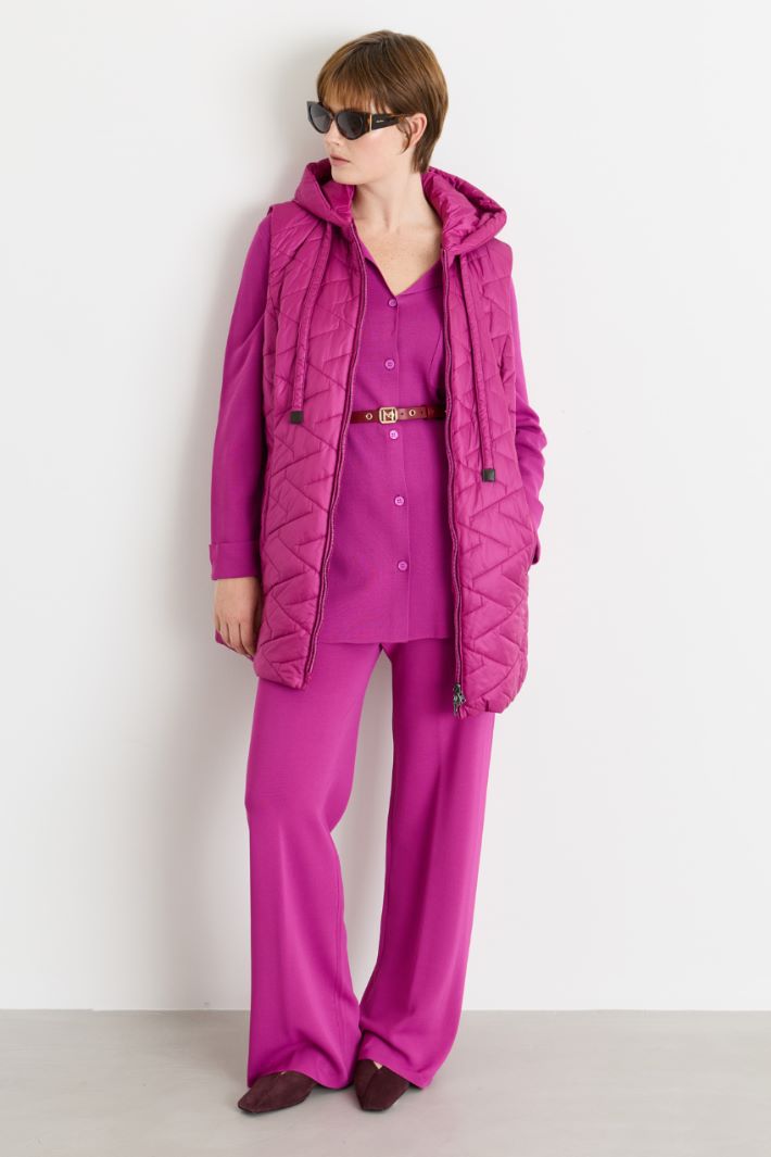 Gilet in water-repellent technical canvas - FUCHSIA - Intrend