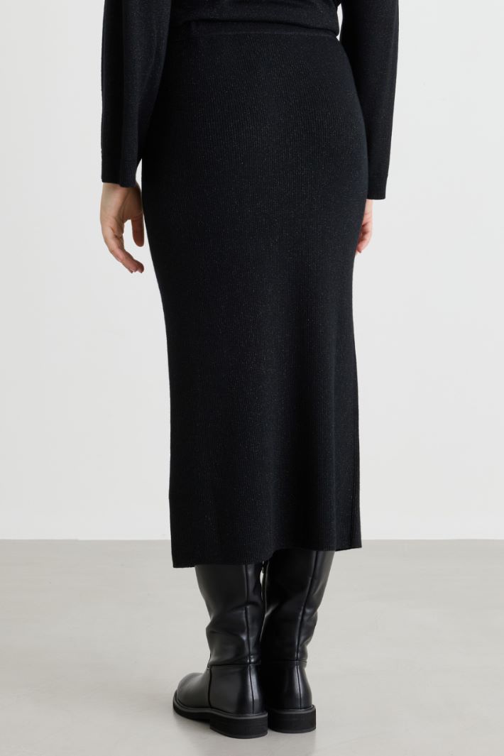 Knitted skirt - BLACK - Intrend - 4