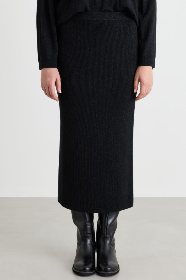 Knitted skirt - BLACK - Intrend - 2
