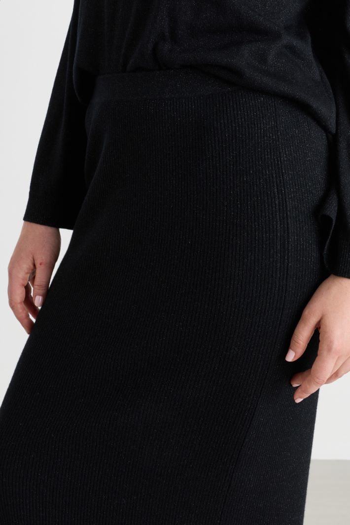 Knitted skirt - BLACK - Intrend - 3