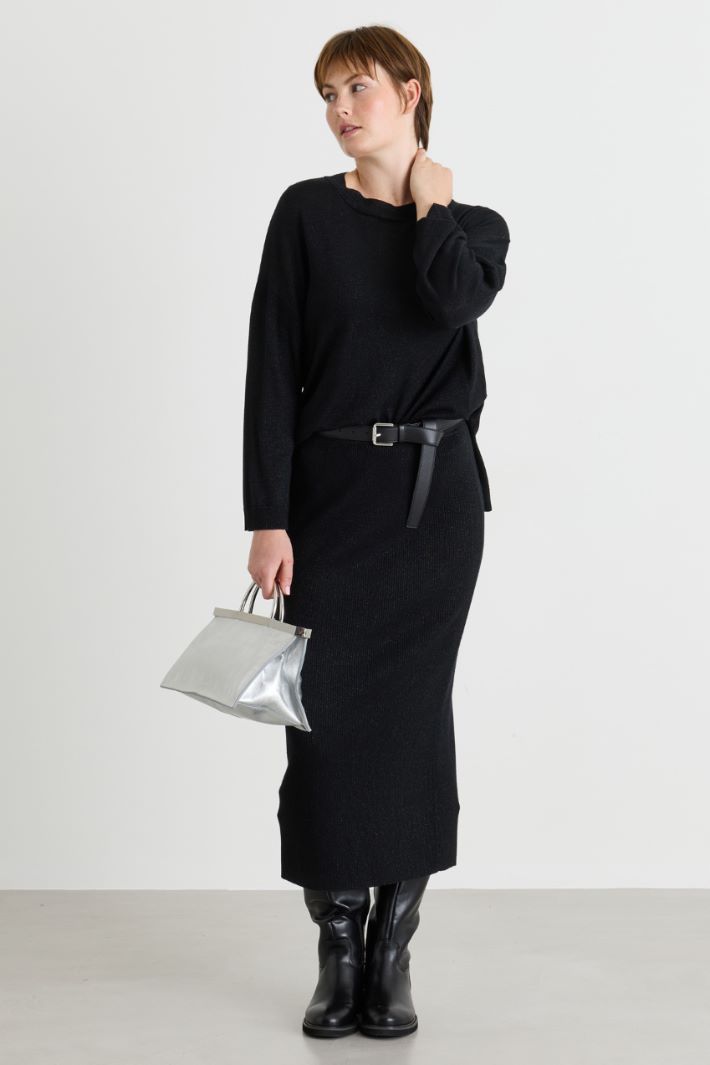 Knitted skirt - BLACK - Intrend