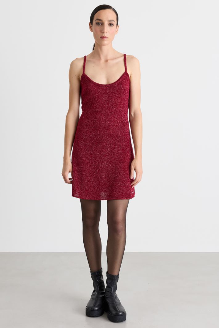 Short knitted dress - RED - Intrend - 2