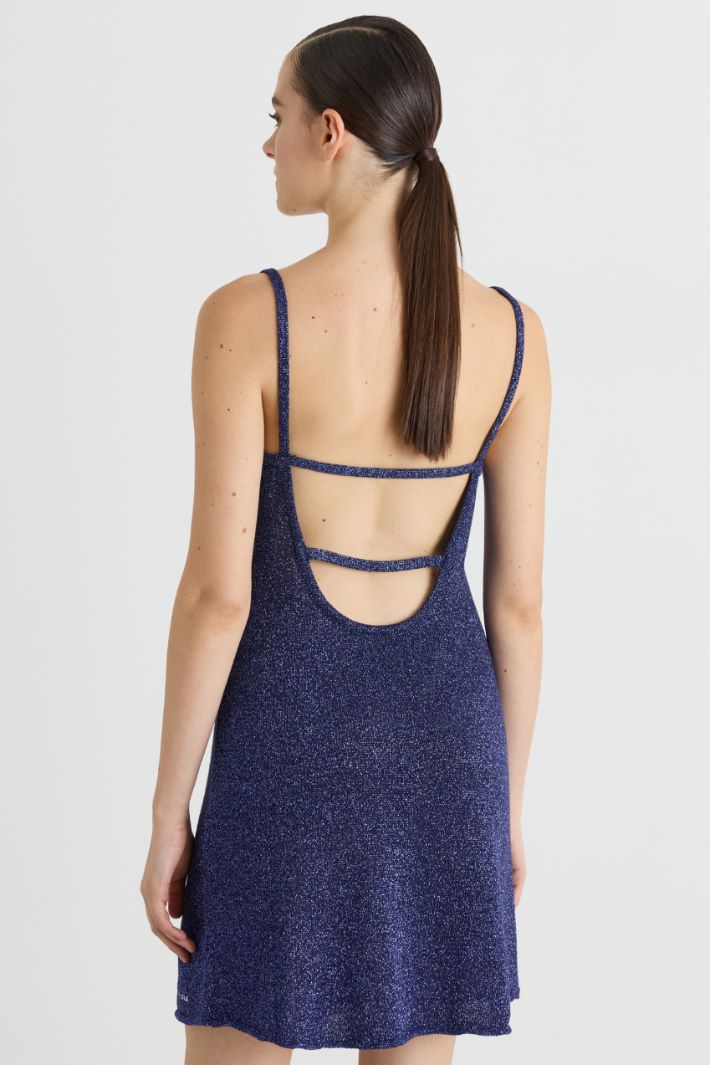 Short knitted dress - BLUE - Intrend - 4