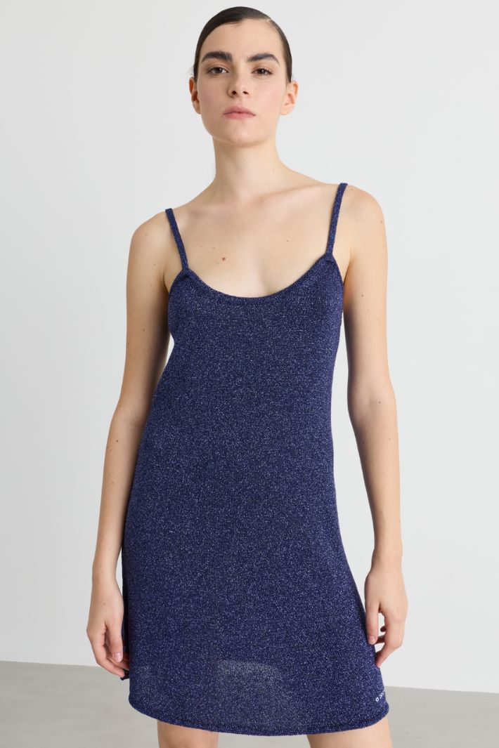 Short knitted dress - BLUE - Intrend - 2