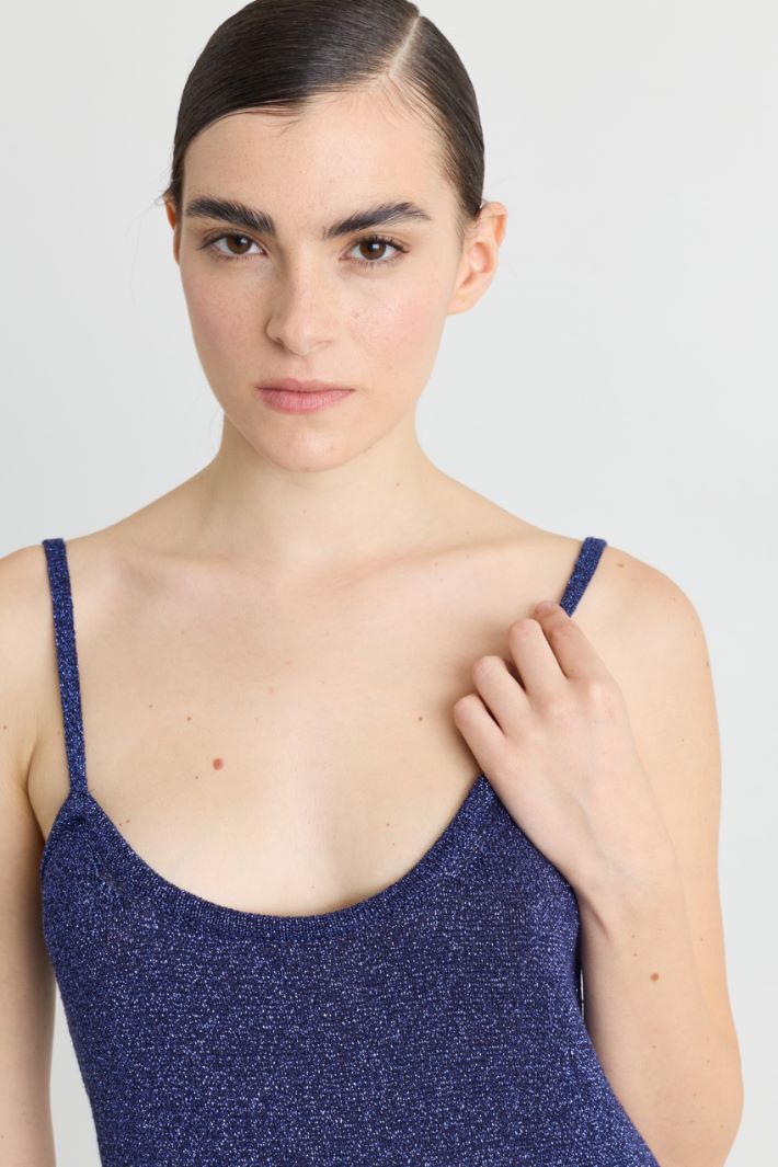 Short knitted dress - BLUE - Intrend - 3