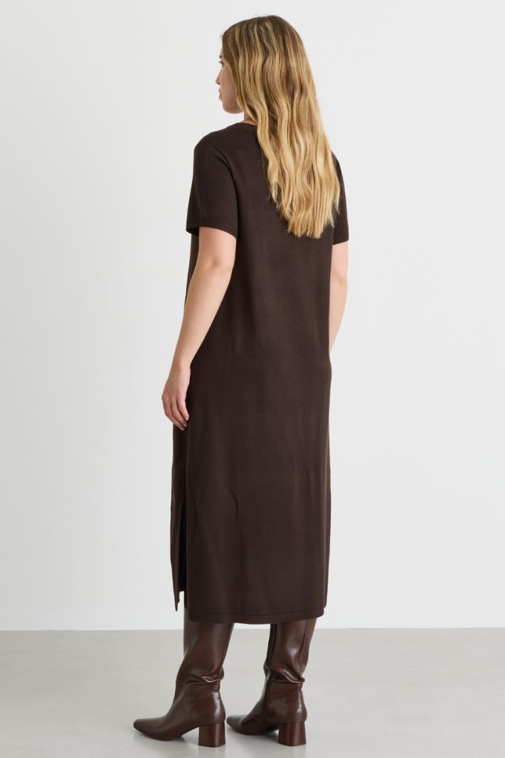 Knitted dress - BROWN - Intrend - 4