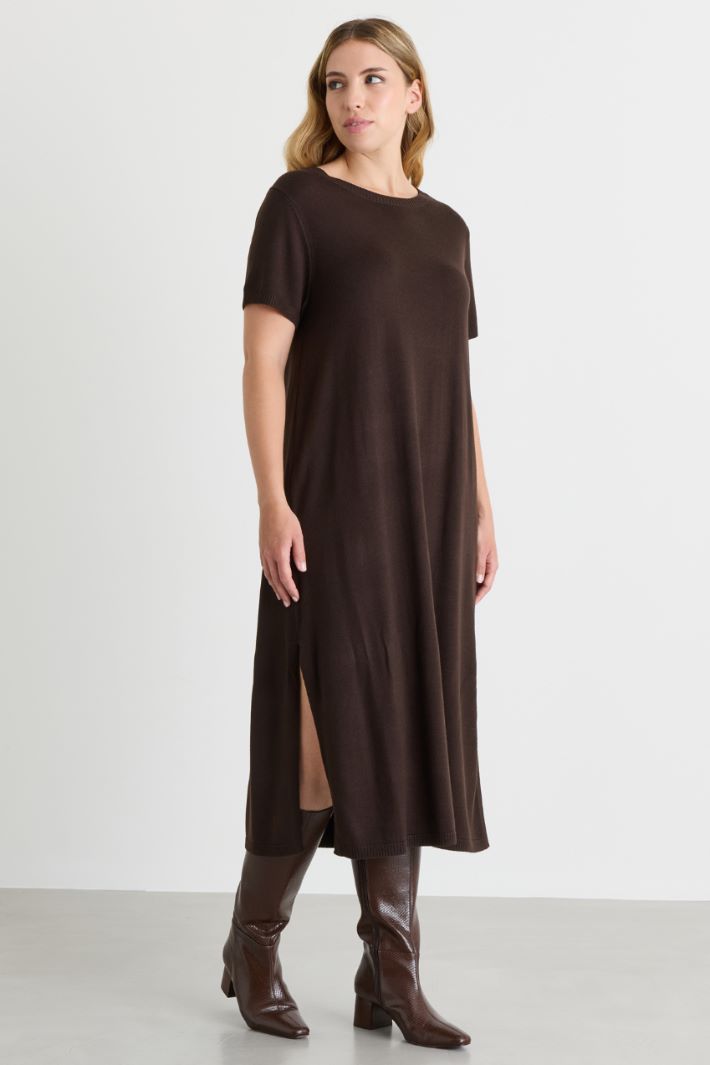 Knitted dress - BROWN - Intrend - 2