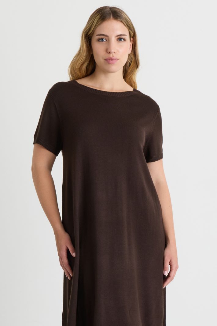 Knitted dress - BROWN - Intrend - 3
