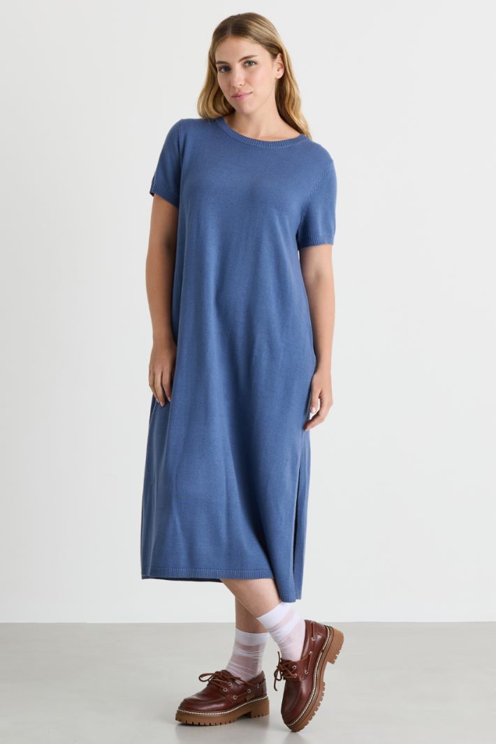 Knitted dress - BLUE - Intrend - 2