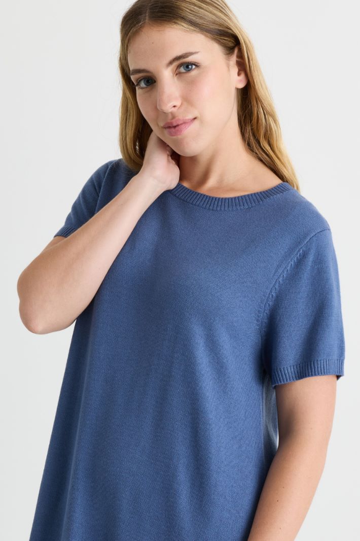 Knitted dress - BLUE - Intrend - 3