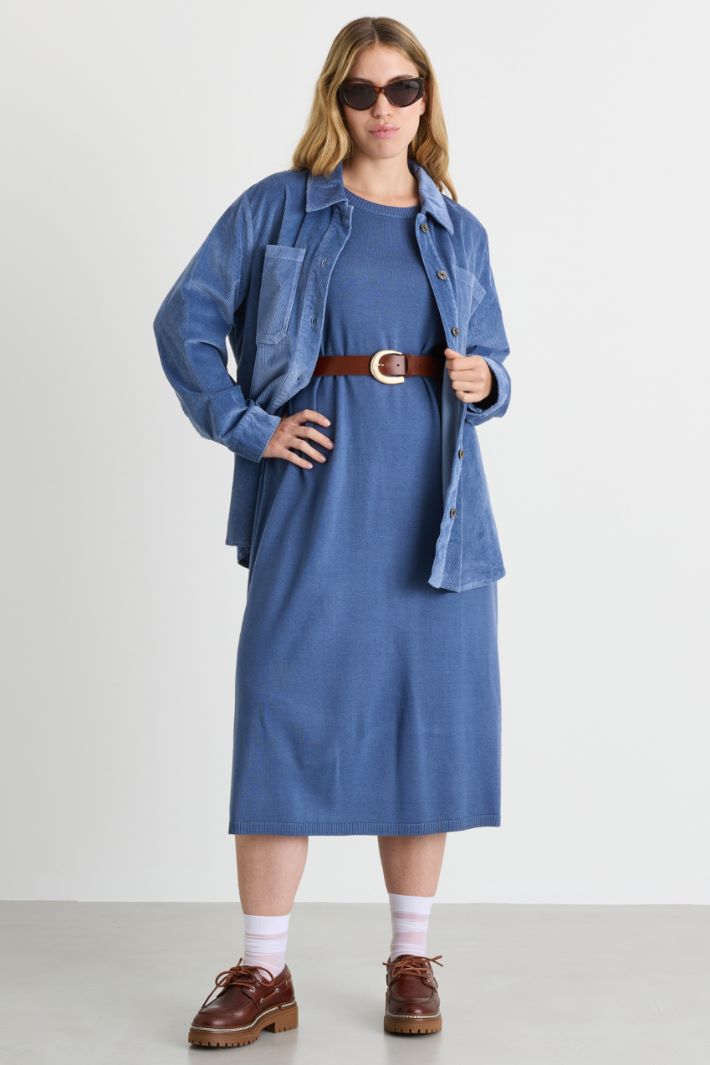 Knitted dress - BLUE - Intrend