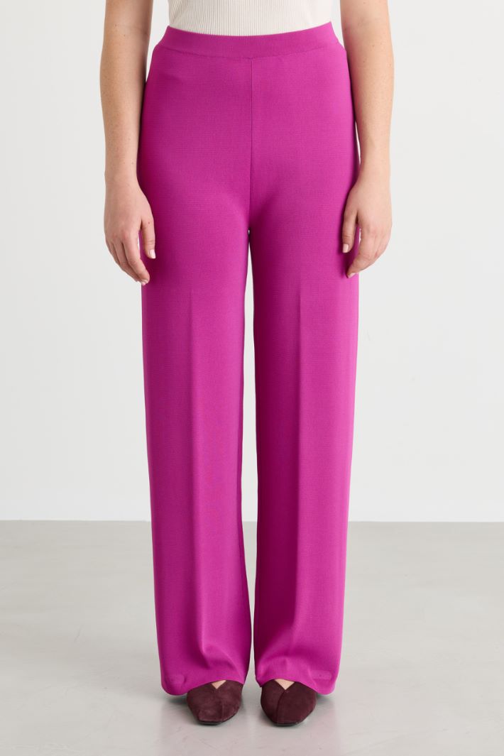 Elasticated-waist trousers - FUCHSIA - Intrend - 2