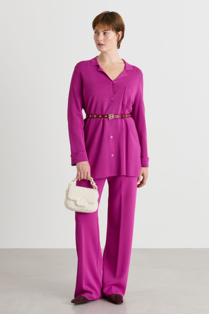 Elasticated-waist trousers - FUCHSIA - Intrend
