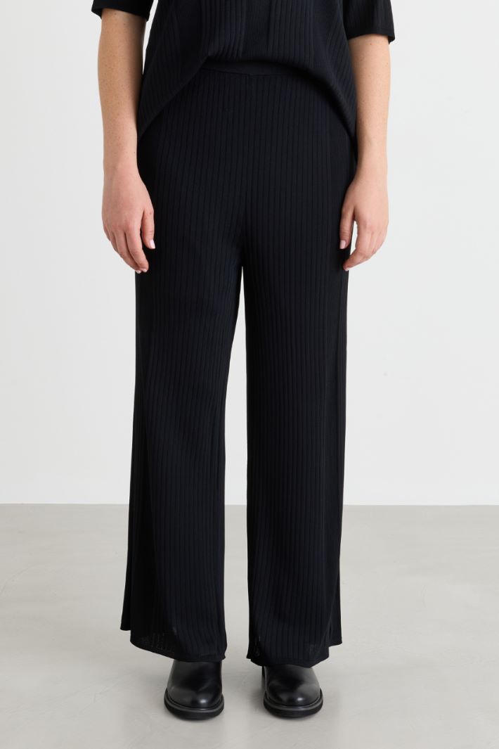 Knit trousers - BLACK - Intrend - 2